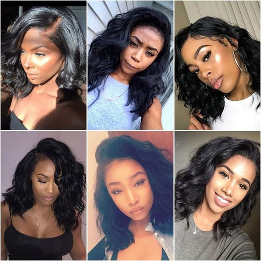 Human Hair 13x4 Lace Front Natural Wave BOB Wig