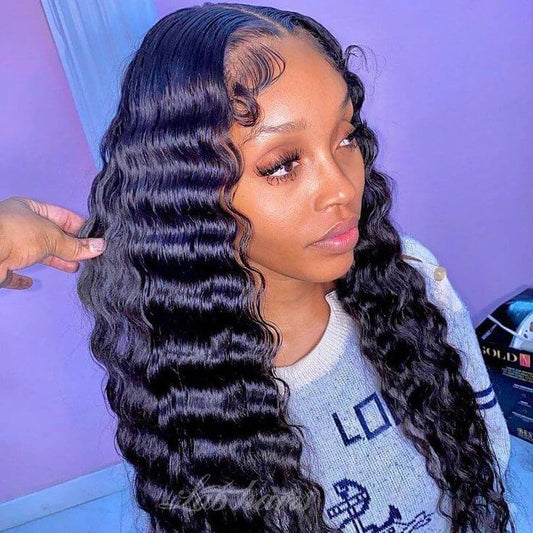 HD - Human Hair 4x4 Lace Closure Deep Wave Wig