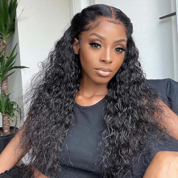 Human Hair 4x4 Lace Closure Natural Wave Wig