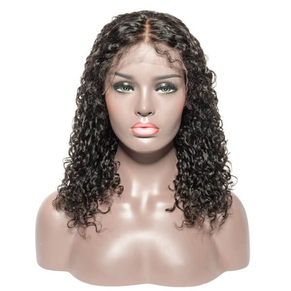 Human Hair 4x4 Lace Closure Deep Curly BOB Wig