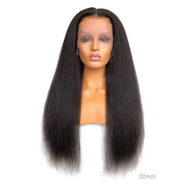 Human Hair 13x4 Full Lace Front Kinky Straight Wig