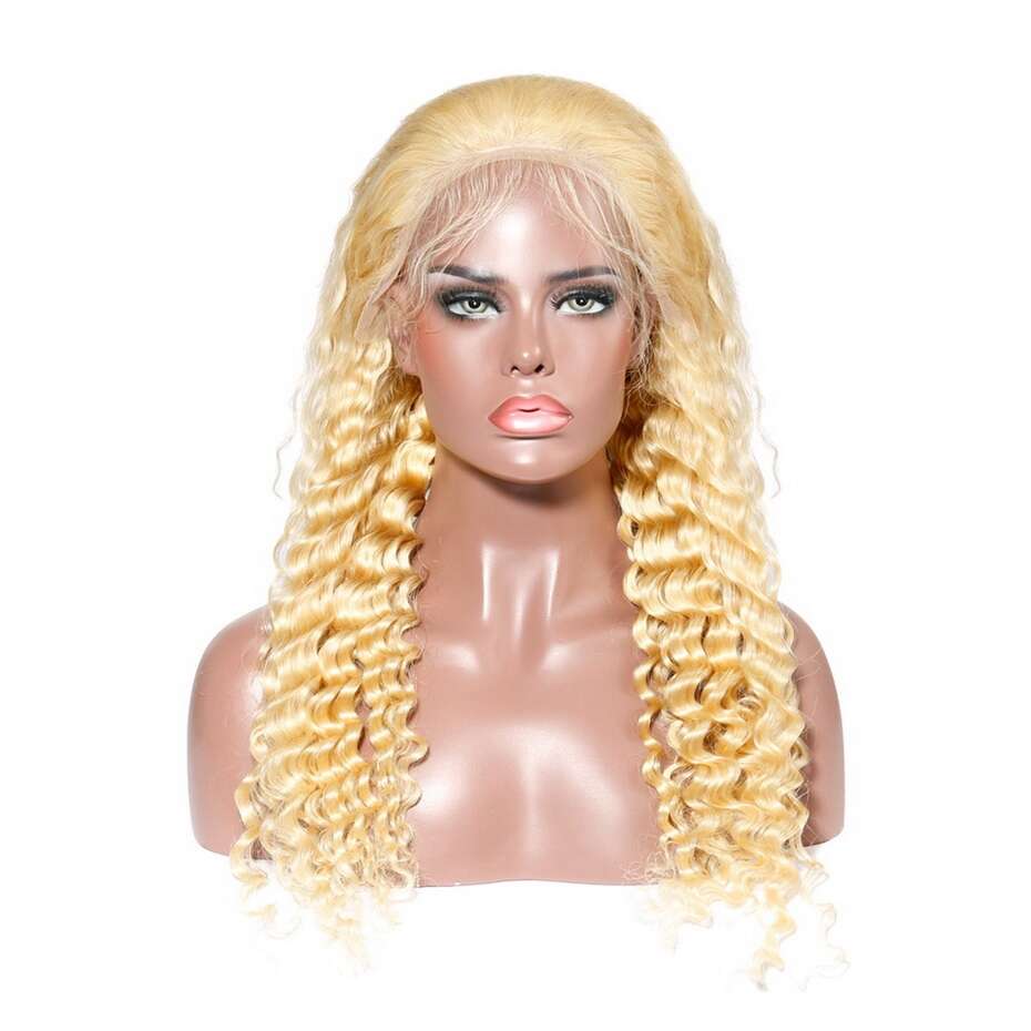 Human Hair 13x4 Lace Front #613 Blonde Deep Wave Wig