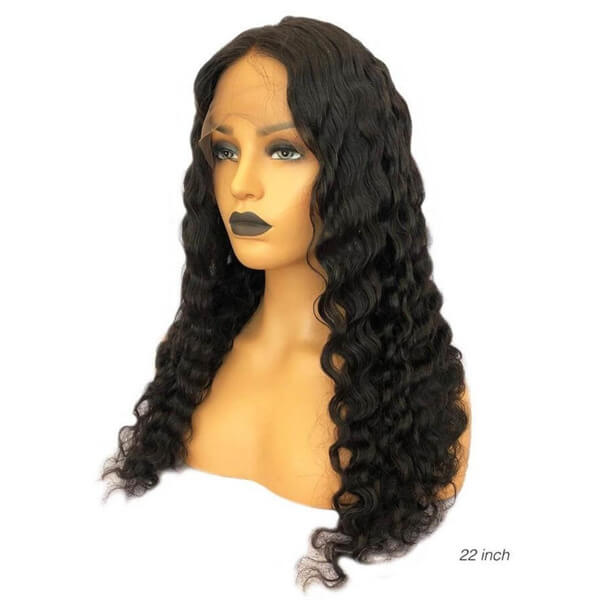 Human Hair 13x4 Full Lace Front Deep Wave Wig