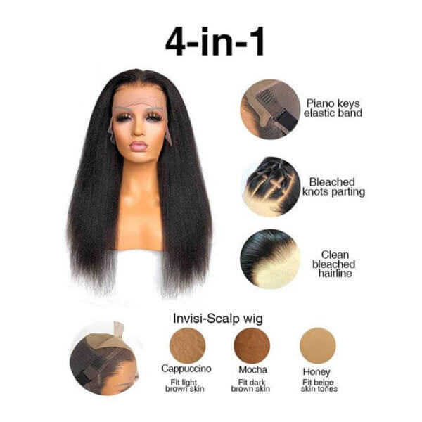 HD - Human Hair 13x6 Lace Front Kinky Straight Wig