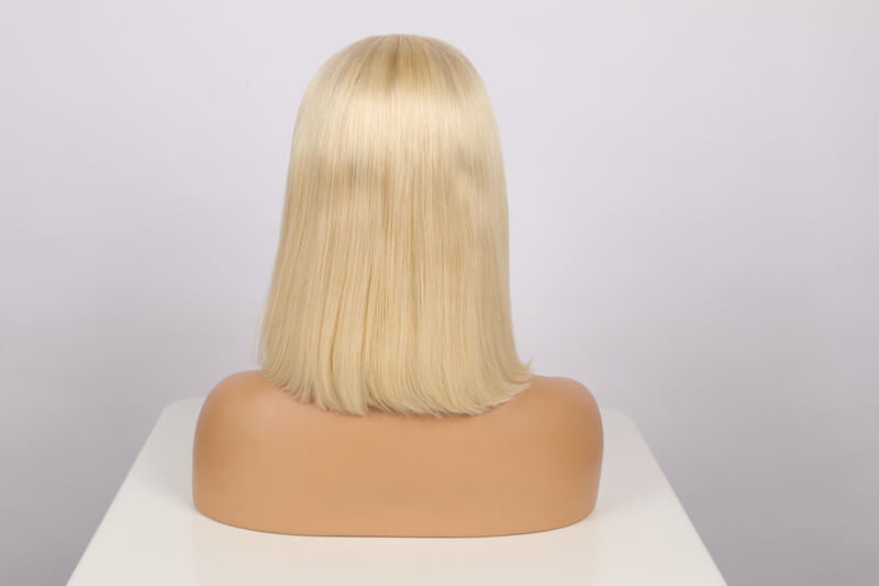 Human Hair 4x4 Lace Closure 613 Blonde Straight BOB Wig