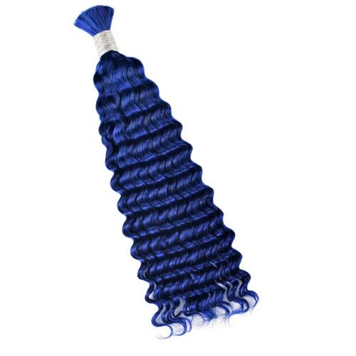 Blue Deep Wave Braiding Human Hair